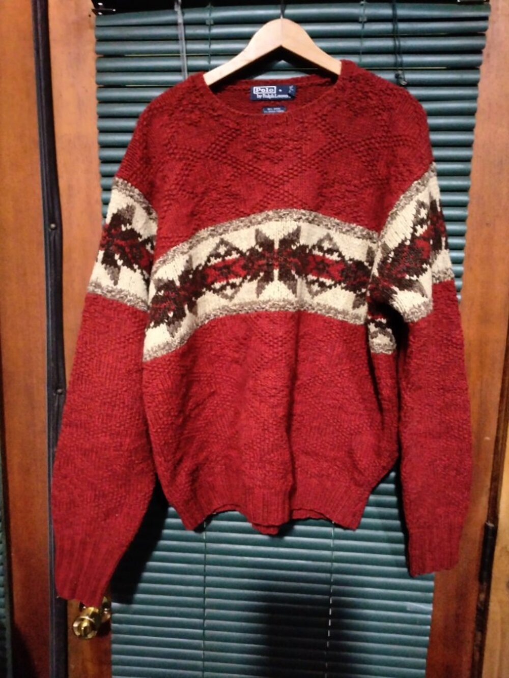 Vintage Polo Ralph Lauren Hand Knit Sweater Size XL